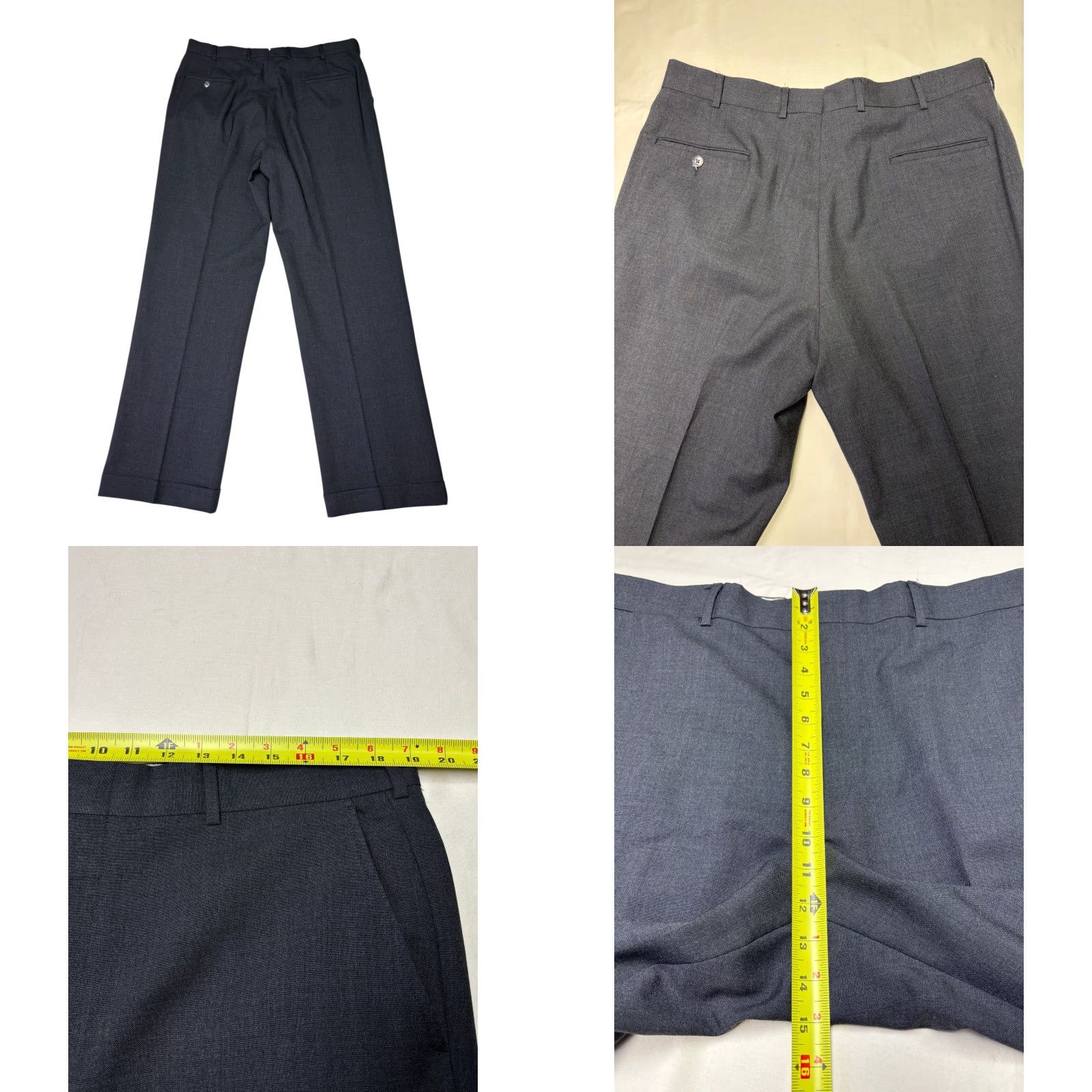 Brooks Brothers VINTAGE Brooks Brothers Dress Pants Men Wool Charcoal Gray 38x32 Pleated Cuffed Straight Front Zip Button Size US 38 / EU 54 - 8 Thumbnail