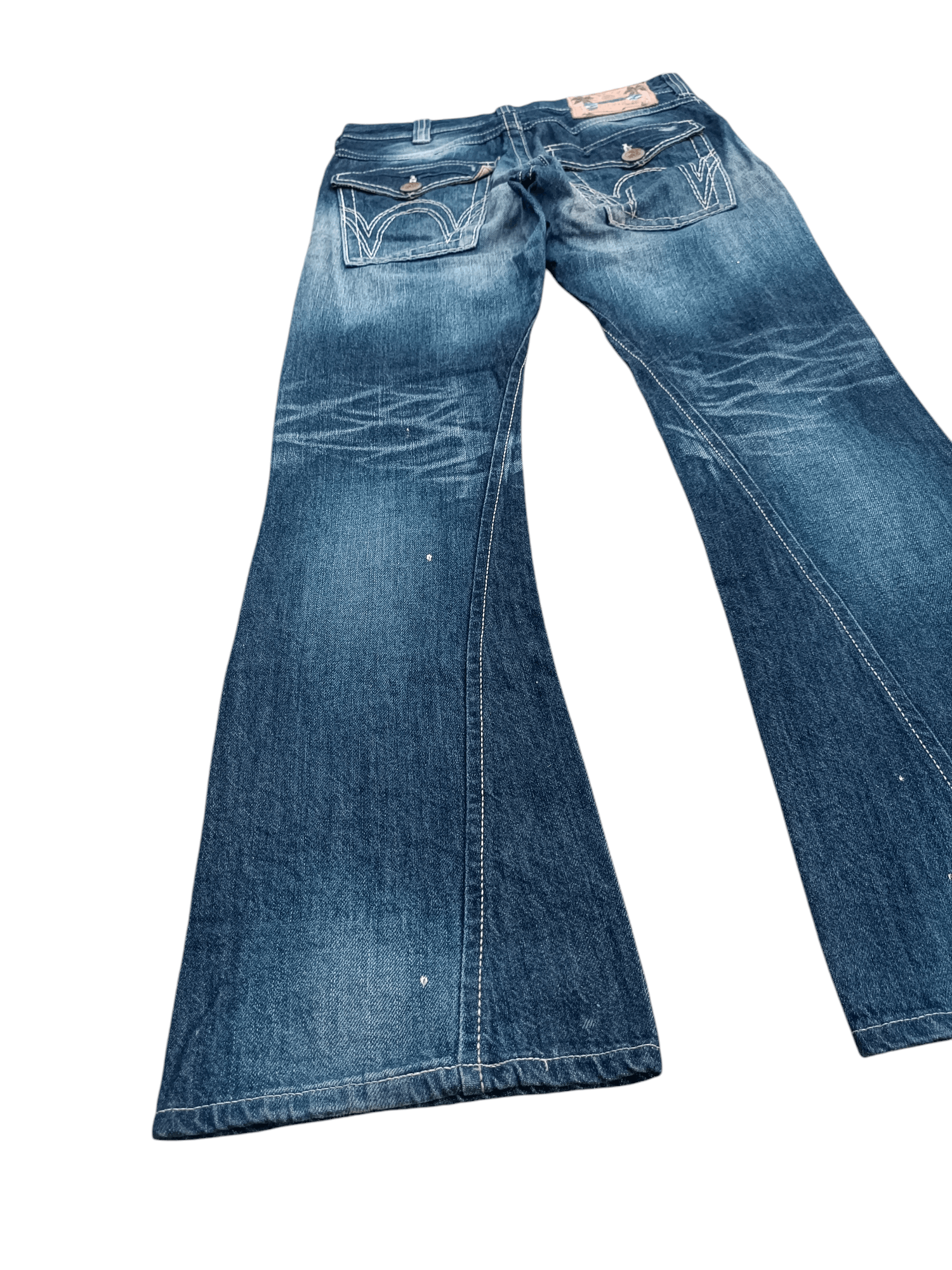 14th Addiction × Edwin × If Six Was Nine Edwin Exclusive Vintage Flare Distressed Whiskers Denim Size US 33 - 14 Thumbnail