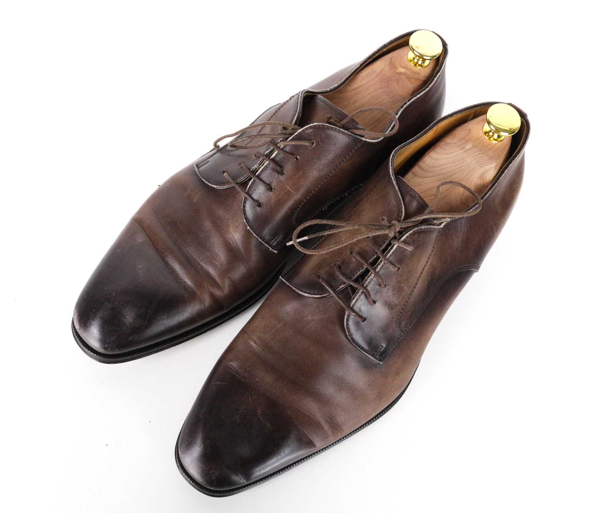 Suitsupply EU43.5 Mid Brown Calf Leather Derby Shoes 73516 Size US 10.5 / EU 43-44 - 8 Thumbnail
