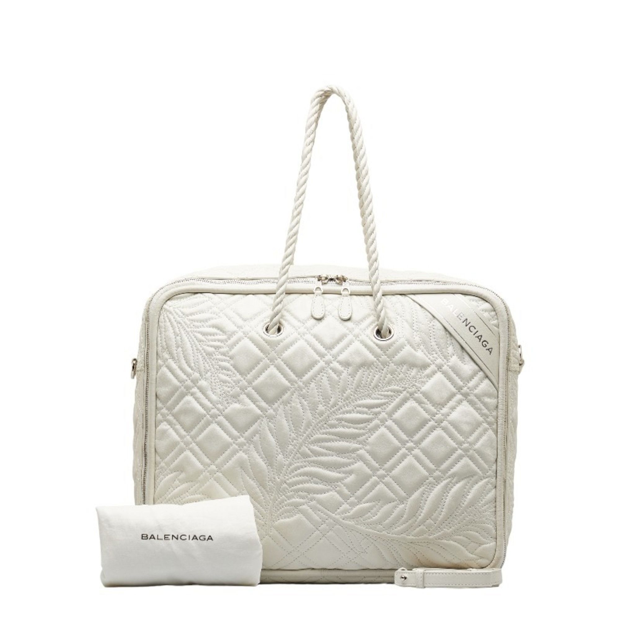 image of Balenciaga Blanket Square Shoulder Bag Handbag 466542 White Leather Women's Balenciaga