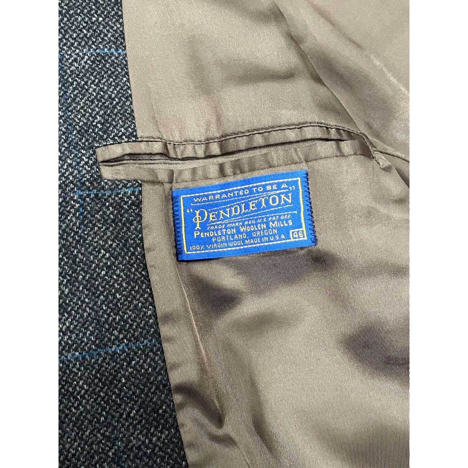Pendleton Pendleton 100% Virgin Wool Gray Coat BlazerGlen Size 46R Size 46R - 6 Thumbnail