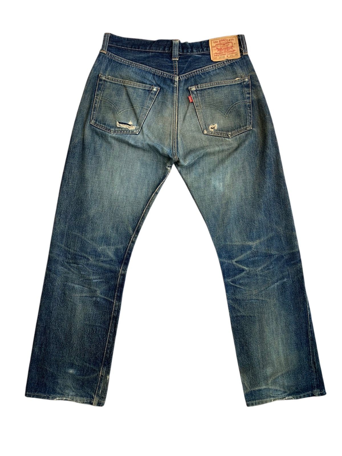 Levi's Vintage 90’s Levis 501XX Big E Thrashed Blue Denim Size US 30 / EU 46 - 17 Thumbnail