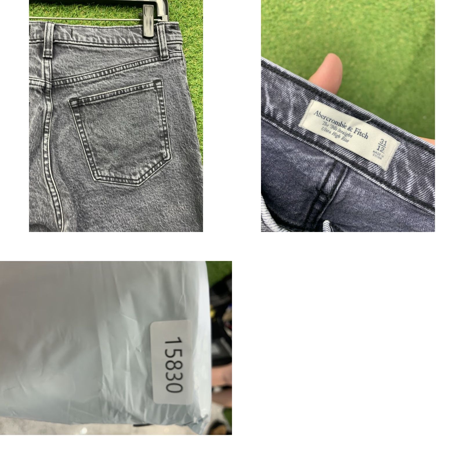 Abercrombie & Fitch Abercrombie & Fitch Jeans 12 Black Denim 90’s Ultra High Rise Straight 5-Pocket Bohemian Love Womens Size 34" / US 12 / IT 48 - 8 Thumbnail