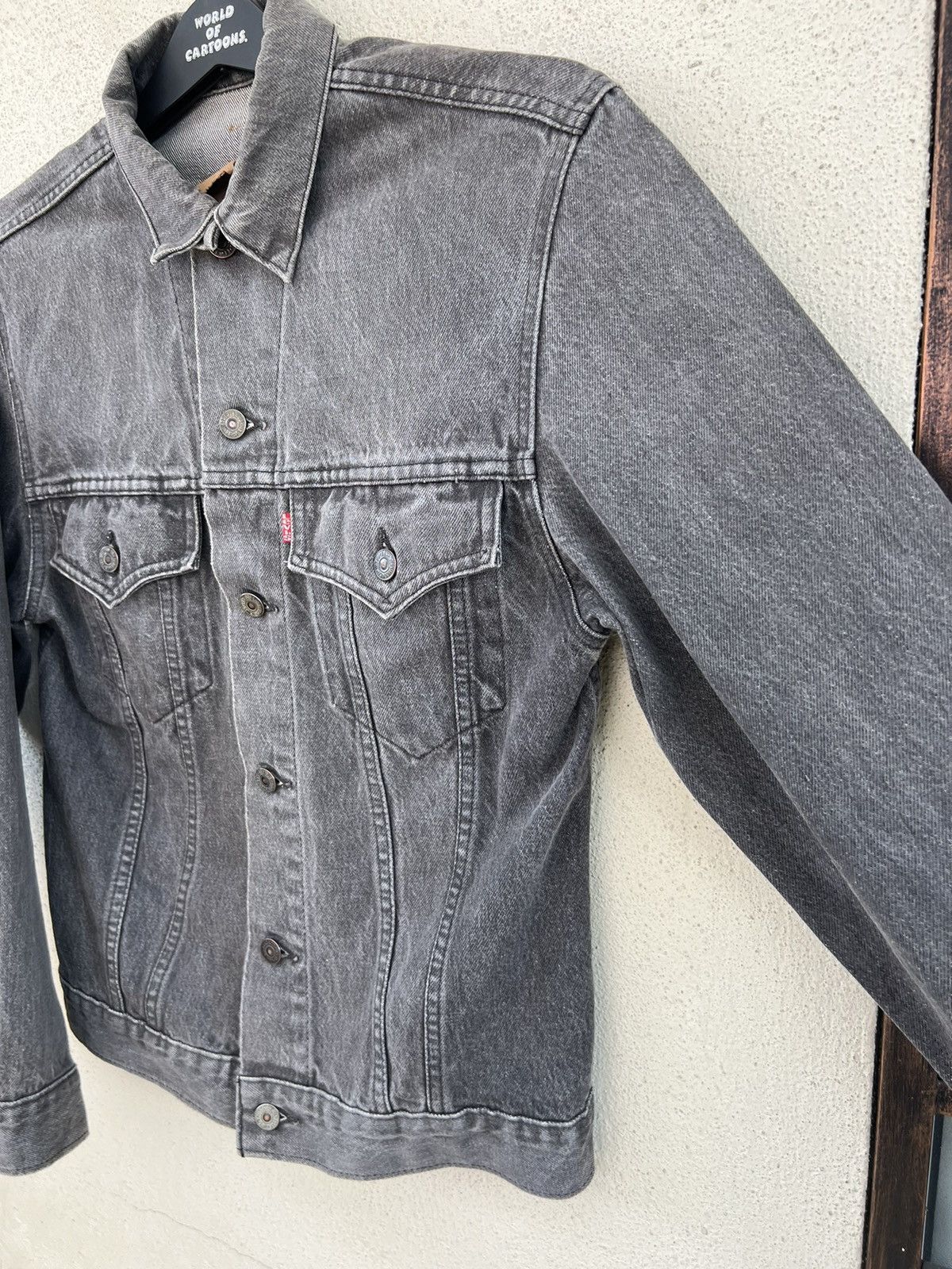 Levi's Vintage 80s Levi’s 75505 Faded Black Denim Trucker Jacket Size US S / EU 44-46 / 1 - 4 Thumbnail