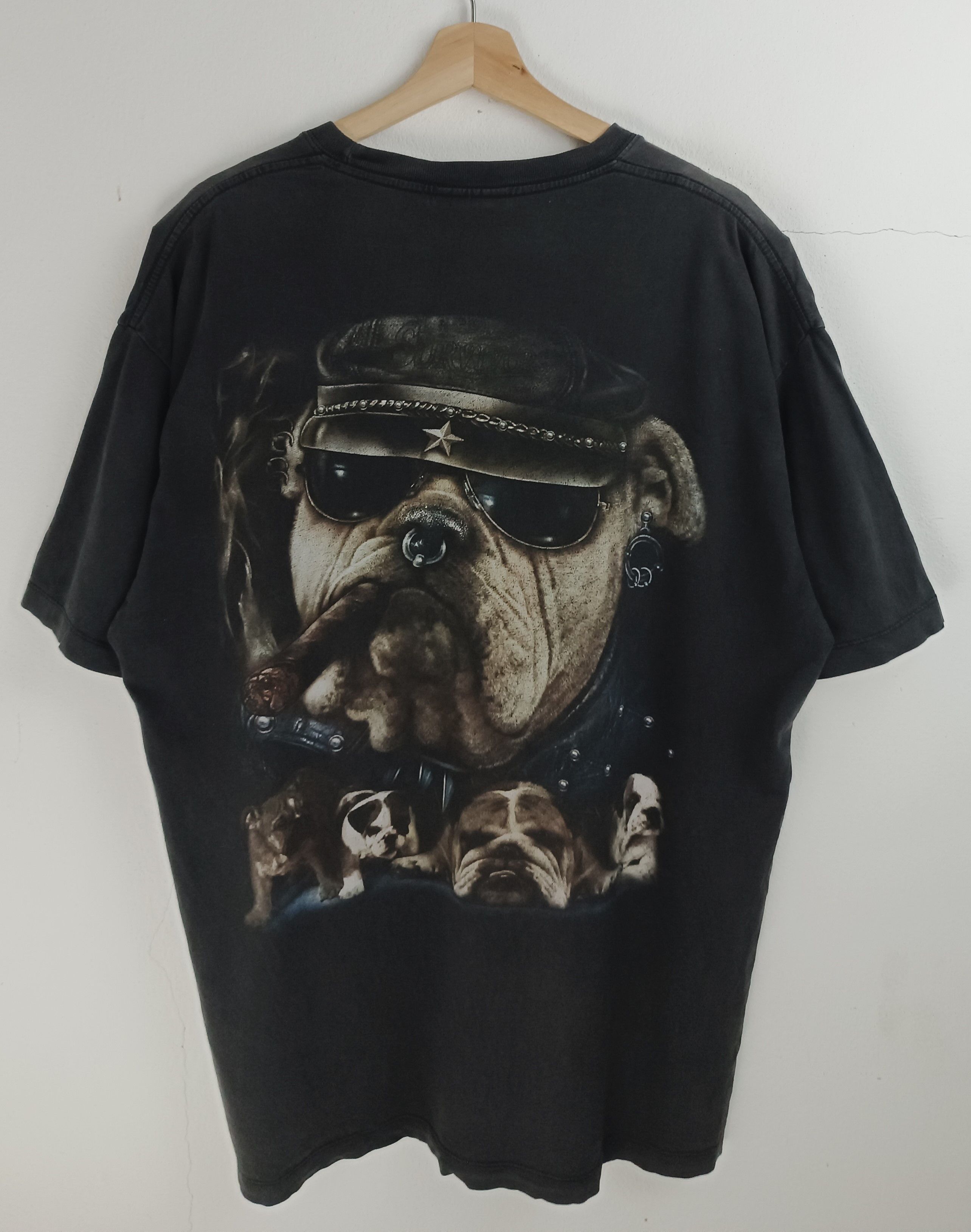 Vintage VINTAGE 90'S FADED BULL DOG BIKERS HARLEY VERY RARE TEE PETS Size US XL / EU 56 / 4 - 4 Thumbnail