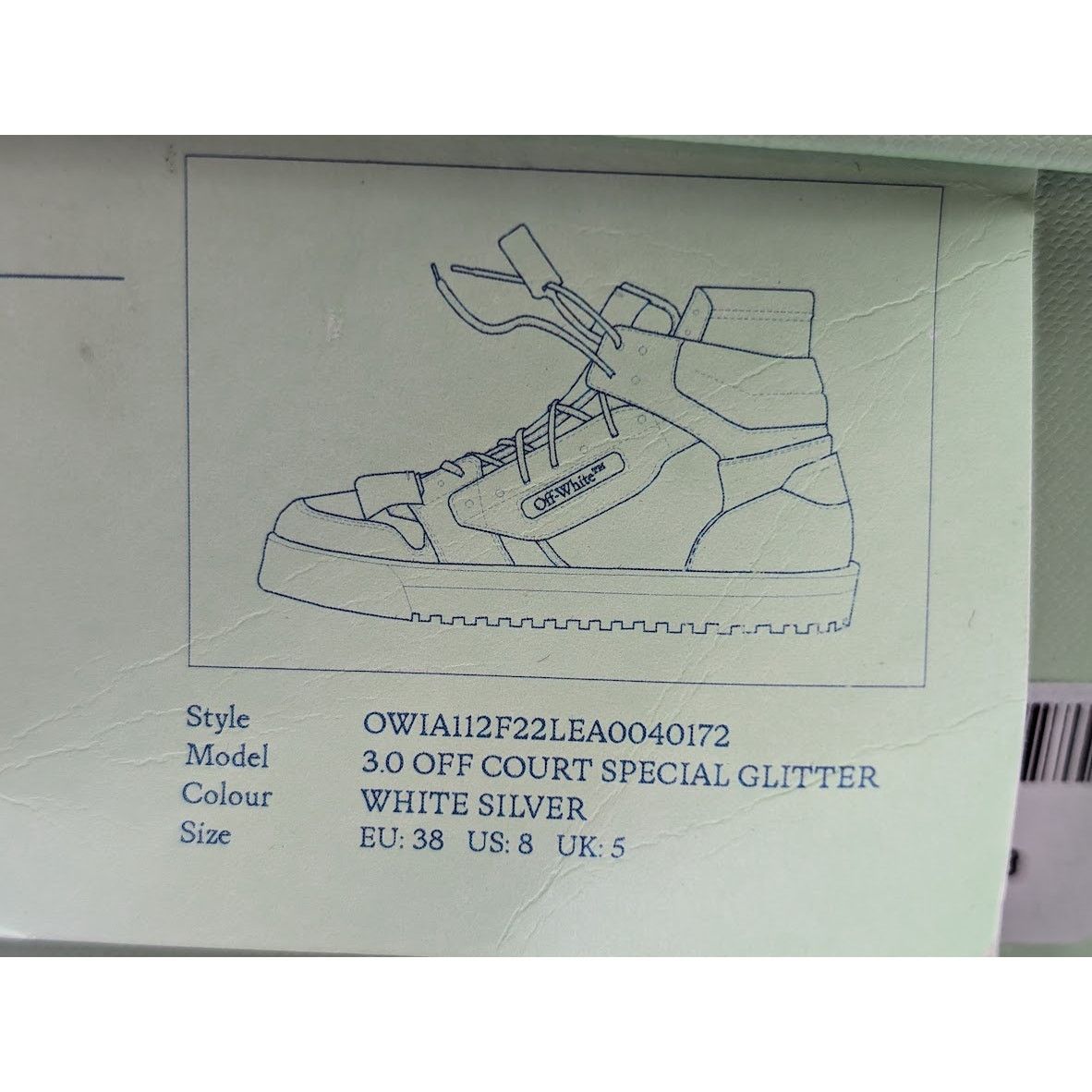Off-White o1rshd1 3.0 Off Court Special Glitter Hi Top Sneakers Size US 8 / IT 38 - 24 Thumbnail