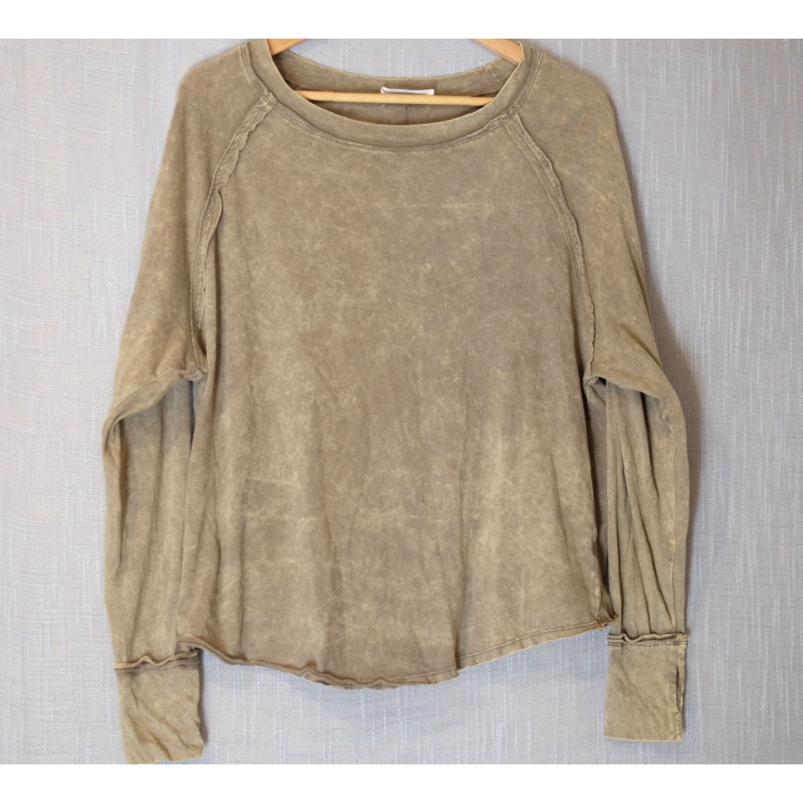 Vintage Zenana Oversized Top Brown Lightweight Thumbholes Women S #A16-2 Size S / US 4 / IT 40 - 2 Thumbnail