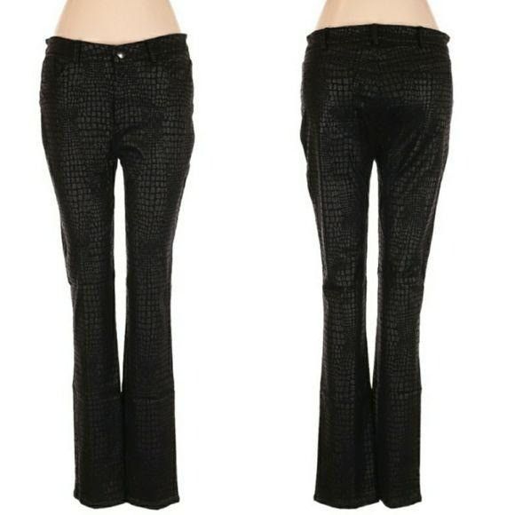 Vintage Vtg Cartise Cigarette Pant Sz 8 Black Alligator Textured Fau Size 30" / US 8 / IT 44 - 14 Thumbnail