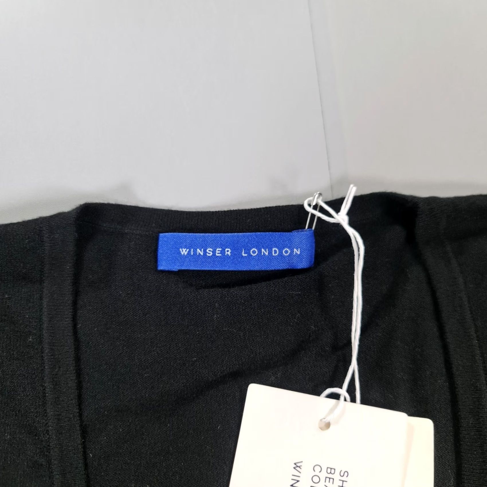 Vintage Winser London Jumper XS Black 3/4 Sleeve Scoop Neck Pullover Womens Knit Lightweight Regular Casual NYC London Theme Size XS / US 0-2 / IT 36-38 - 3 Thumbnail