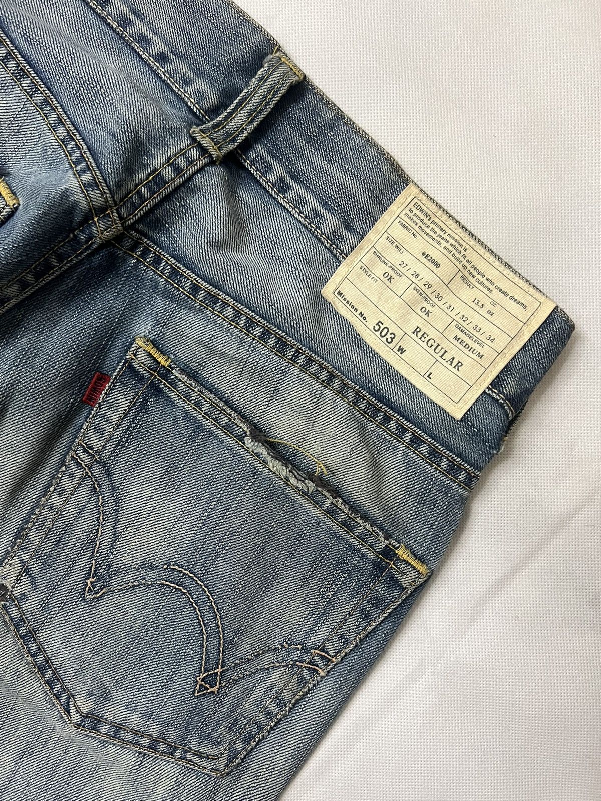 Edwin Vintage Edwin 503 Regular Distressed Denim Size US 29 - 14 Thumbnail