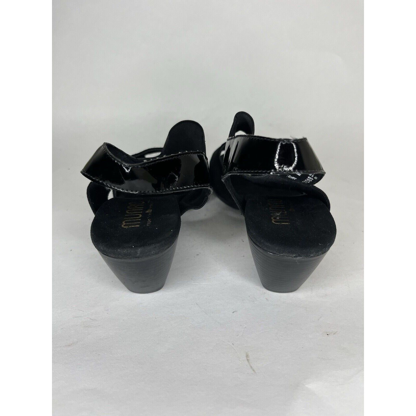 Other Munro Black Suede Patent Leather Slingback Heel Sandals Wome Size US 6.5 / IT 36.5 - 5 Thumbnail
