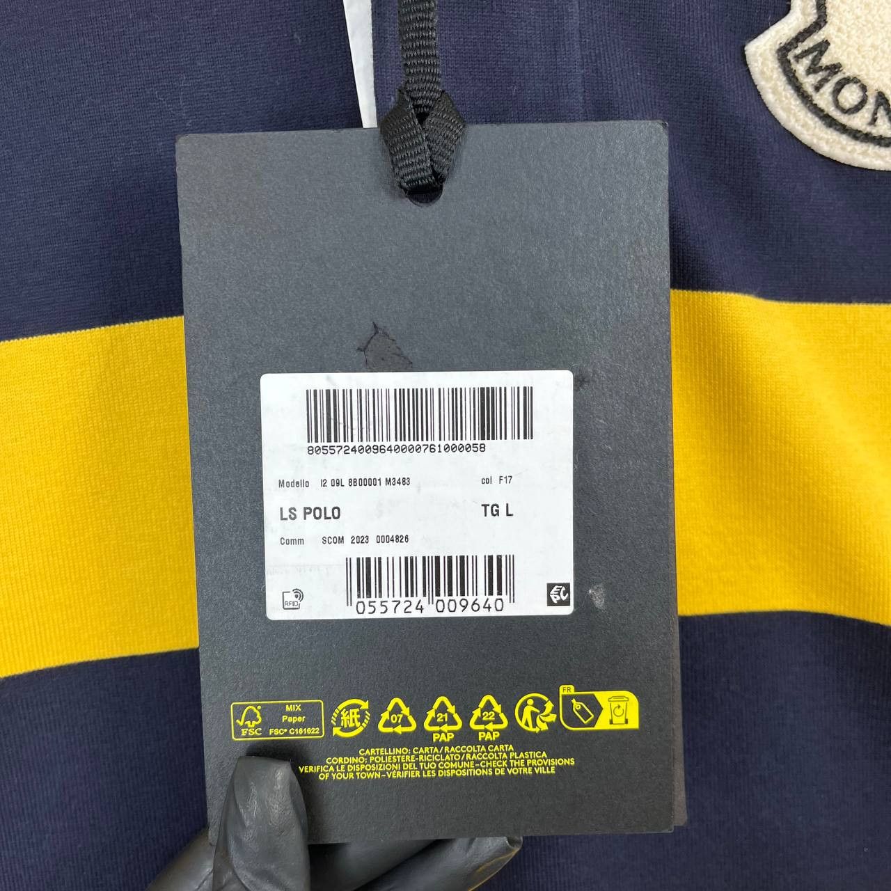 Moncler Moncler x Palm Angels Striped Rugby Polo Shirt Mens L Size US L / EU 52-54 / 3 - 6 Thumbnail