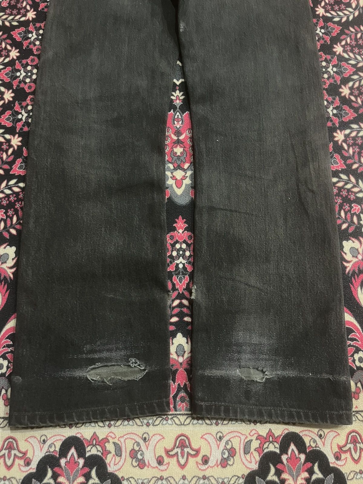 Levi's Vintage Y2K Levi’s 501 Black Faded Washed Frayed Leg Jeans Size US 29 - 14 Thumbnail