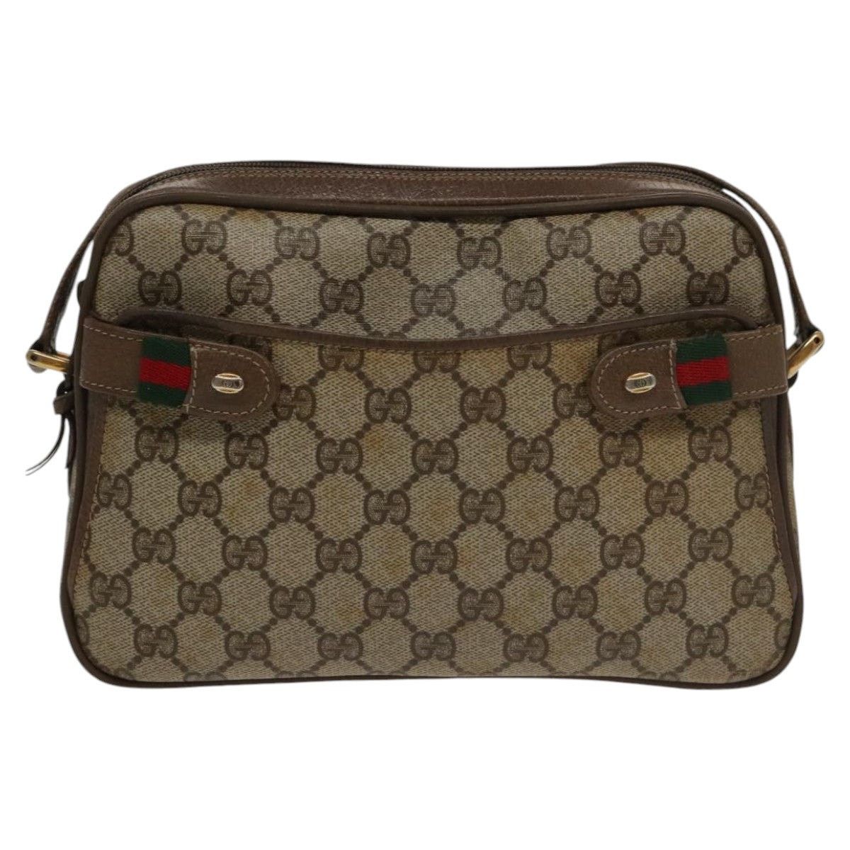 Gucci GUCCI GG Supreme Web Sherry Line Shoulder Bag Pvc Beige 93 Size ONE SIZE - 13 Thumbnail