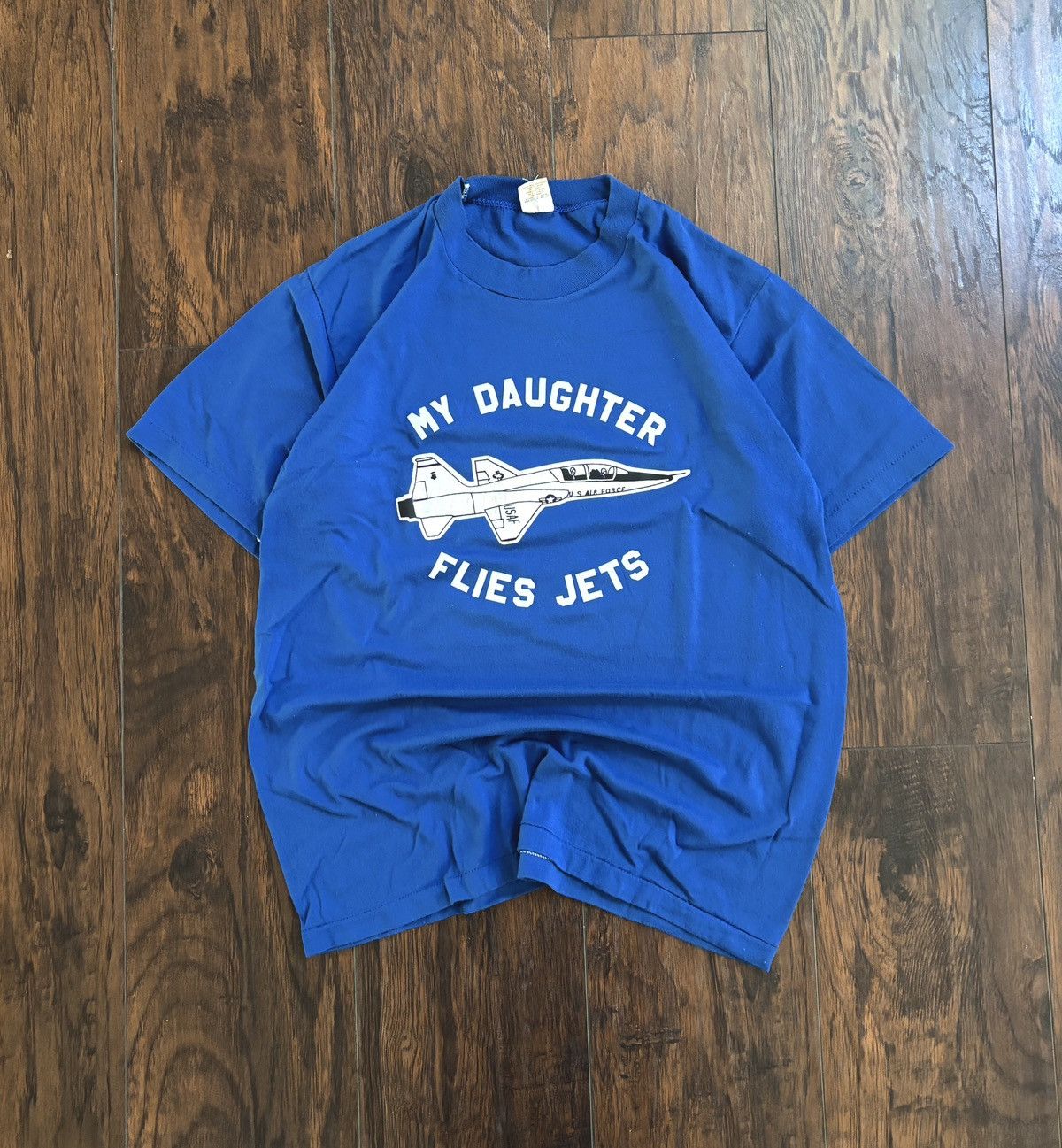 Vintage Vintage 70s USAF “My Daughter Flies Jets” T-shirt Size US L / EU 52-54 / 3 - 1 Thumbnail
