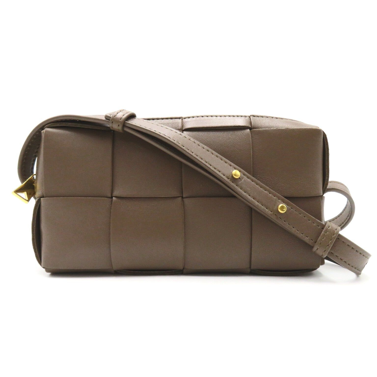 Bottega Veneta Bottega Veneta Cassette Mini Crossbody Bag Shoulder Leather Gray Taupe Size ONE SIZE - 1 Thumbnail