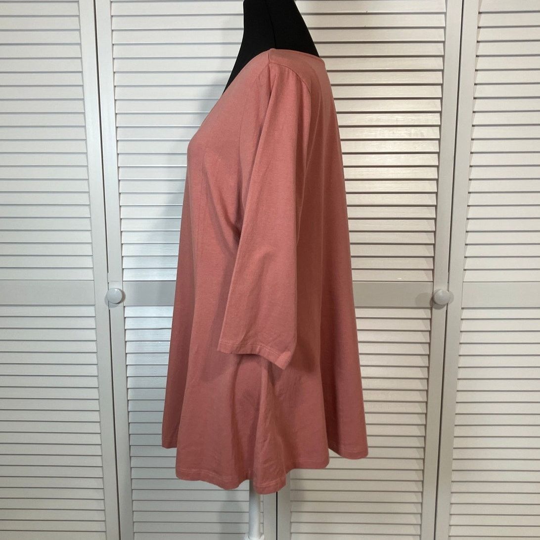 Other Denim & Company Dusty Rose Pink Tunic Flare Jersey Blouse L Size L / US 10 / IT 46 - 2 Thumbnail