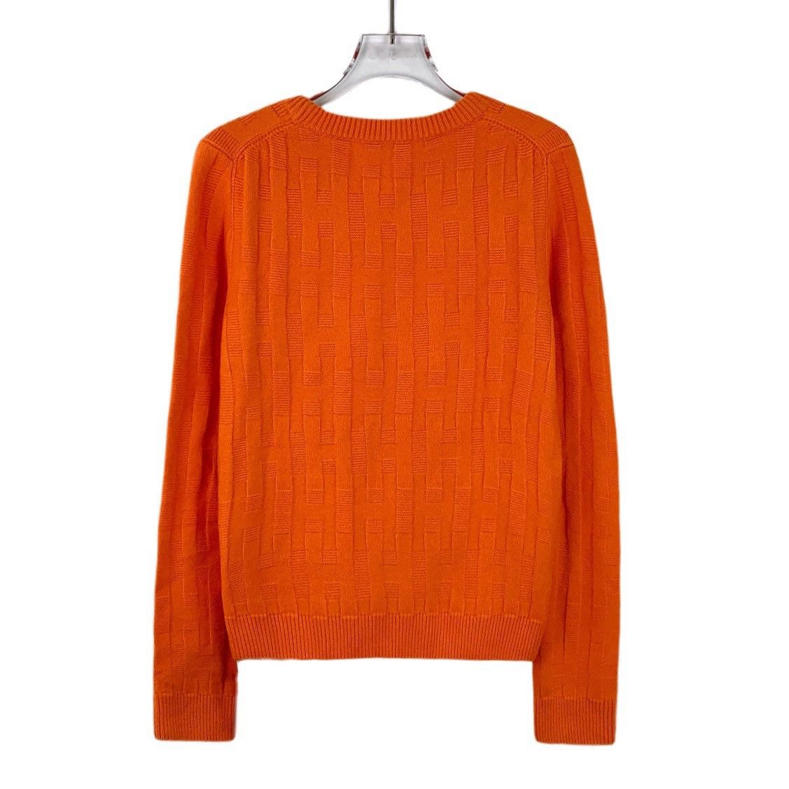 Hermes Hermes Orange Ribbed Wool Crew Neck Long Sleeve Knit Sweater Size XS / US 0-2 / IT 36-38 - 2 Thumbnail