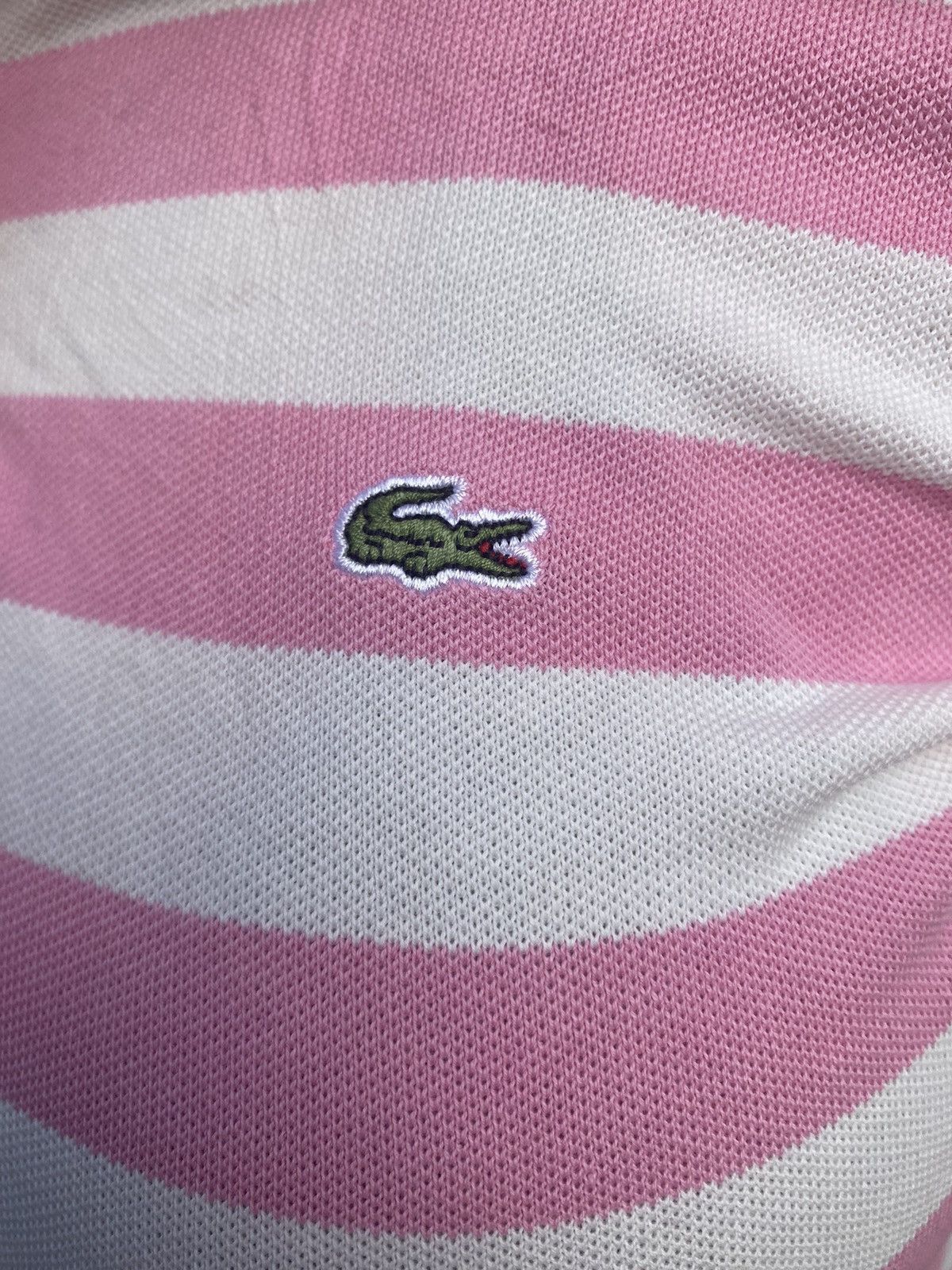 Lacoste Lacoste pink and white striped polo Size M / US 6-8 / IT 42-44 - 5 Thumbnail