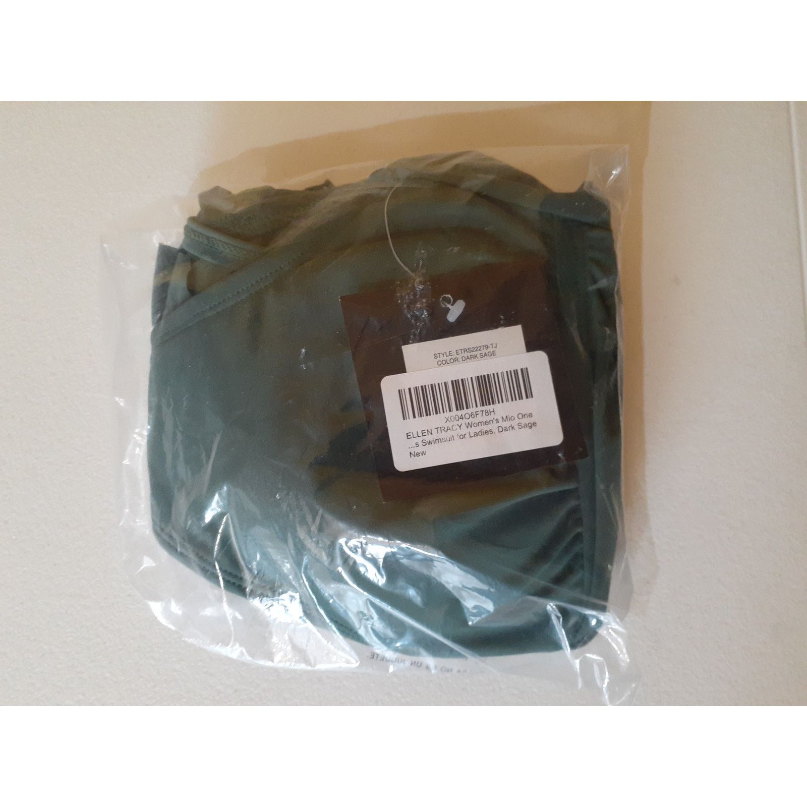 Ellen Tracy ELLEN TRACY Women's Mio One Piece Swimsuit Size 10 Dark Sage Size ONE SIZE - 2 Thumbnail