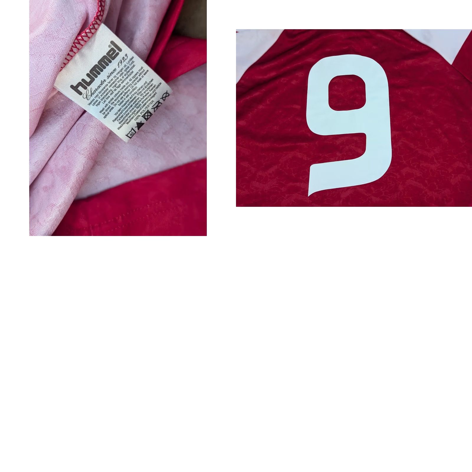 Hummel Hummel Denmark 1992 1994 Home #9 Povlsen Football Jersey Medium Red Short Sleeve Pullover T-Shirt Mens Athletic Jersey Vintage: No Size US M / EU 48-50 / 2 - 9 Thumbnail