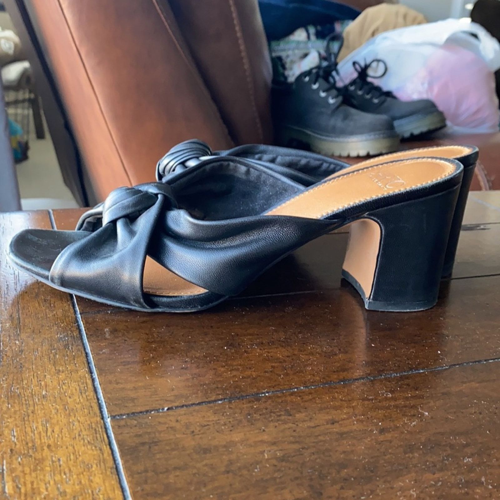 Franco Sarto Franco Sarto Women's Leather Sala Slide Mules block heel Size US 8 / IT 38 - 5 Thumbnail