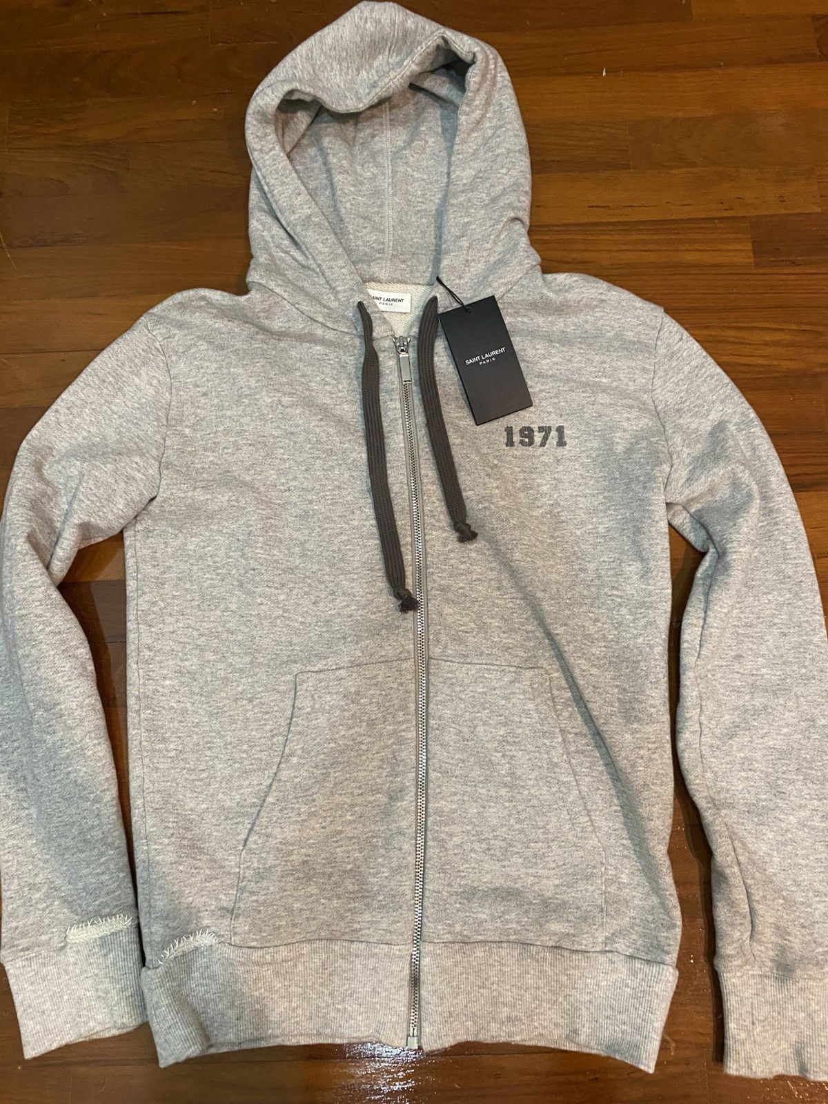 Saint Laurent Paris Saint Laurent Men’s Grey Hoodie Size US S / EU 44-46 / 1 - 1 Thumbnail