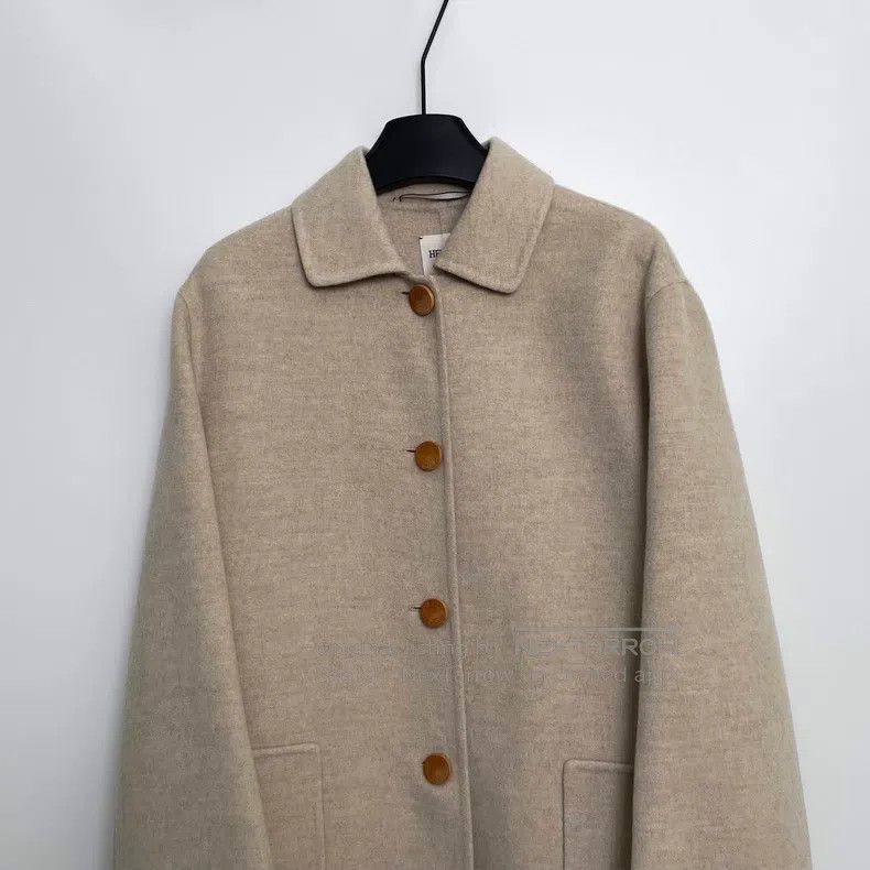 Hermes Hermes Beige Single-breasted Notched Collar Coat Size XXS / US 00 / IT 34 - 2 Thumbnail