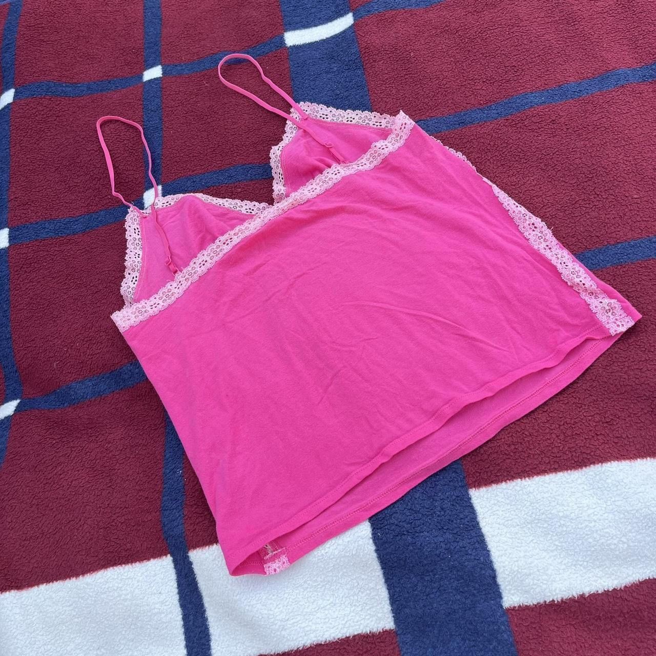 Victoria's Secret Victoria’s Secret Pink Lace Trim Cami Tank Top Vintage Y2K Size S / US 4 / IT 40 - 2 Thumbnail