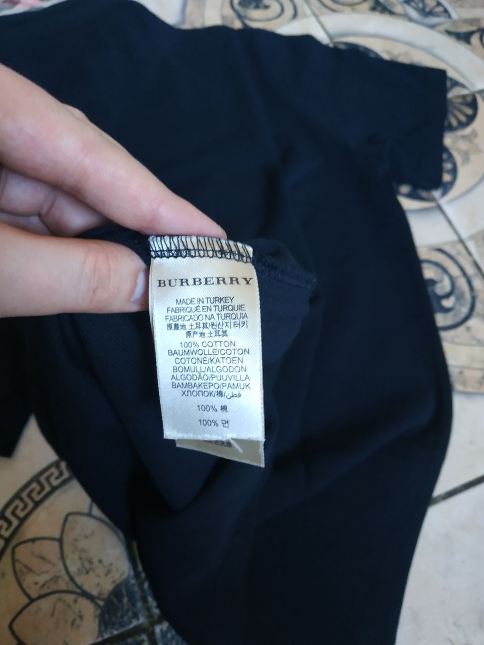 Burberry Burberry Brit Men’s Navy Blue Polo Shirt Nova Check Size US M / EU 48-50 / 2 - 7 Thumbnail