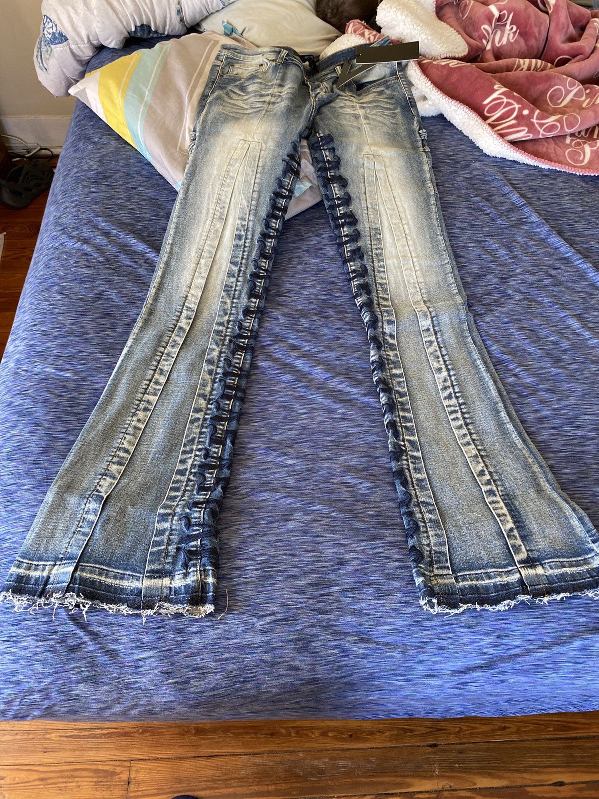 image of Valabasas Stacked Flare Denim Home Of The Original Stacked Jeans in Blue, Men's (Size 36)