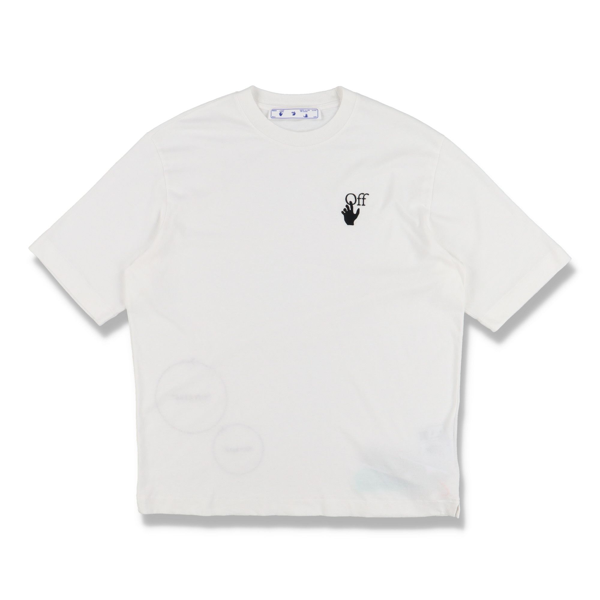 Off-White White Embroidered Cut Here Skate T-Shirt Size US M / EU 48-50 / 2 - 1 Thumbnail