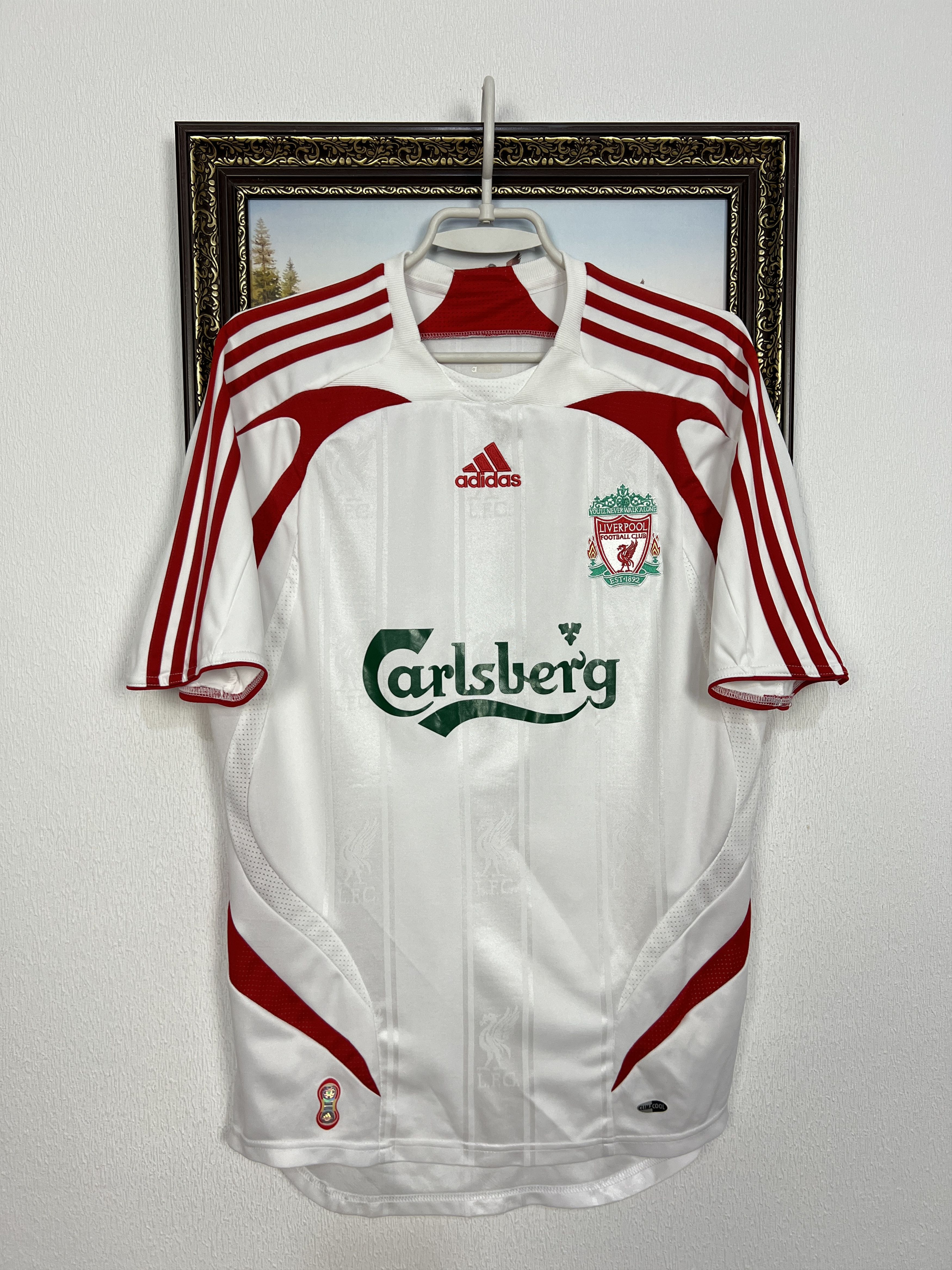 Adidas Liverpool Away football shirt 2007 Soccer Jersey Trikot Size US M / EU 48-50 / 2 - 1 Thumbnail