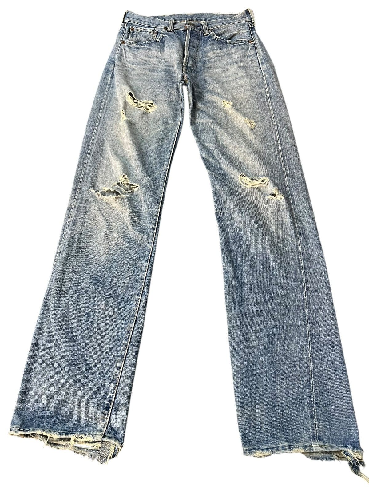 Levi's Vintage Distressed Levi’s 501 Big E Selvedge Faded Jean Size US 27 - 1 Thumbnail