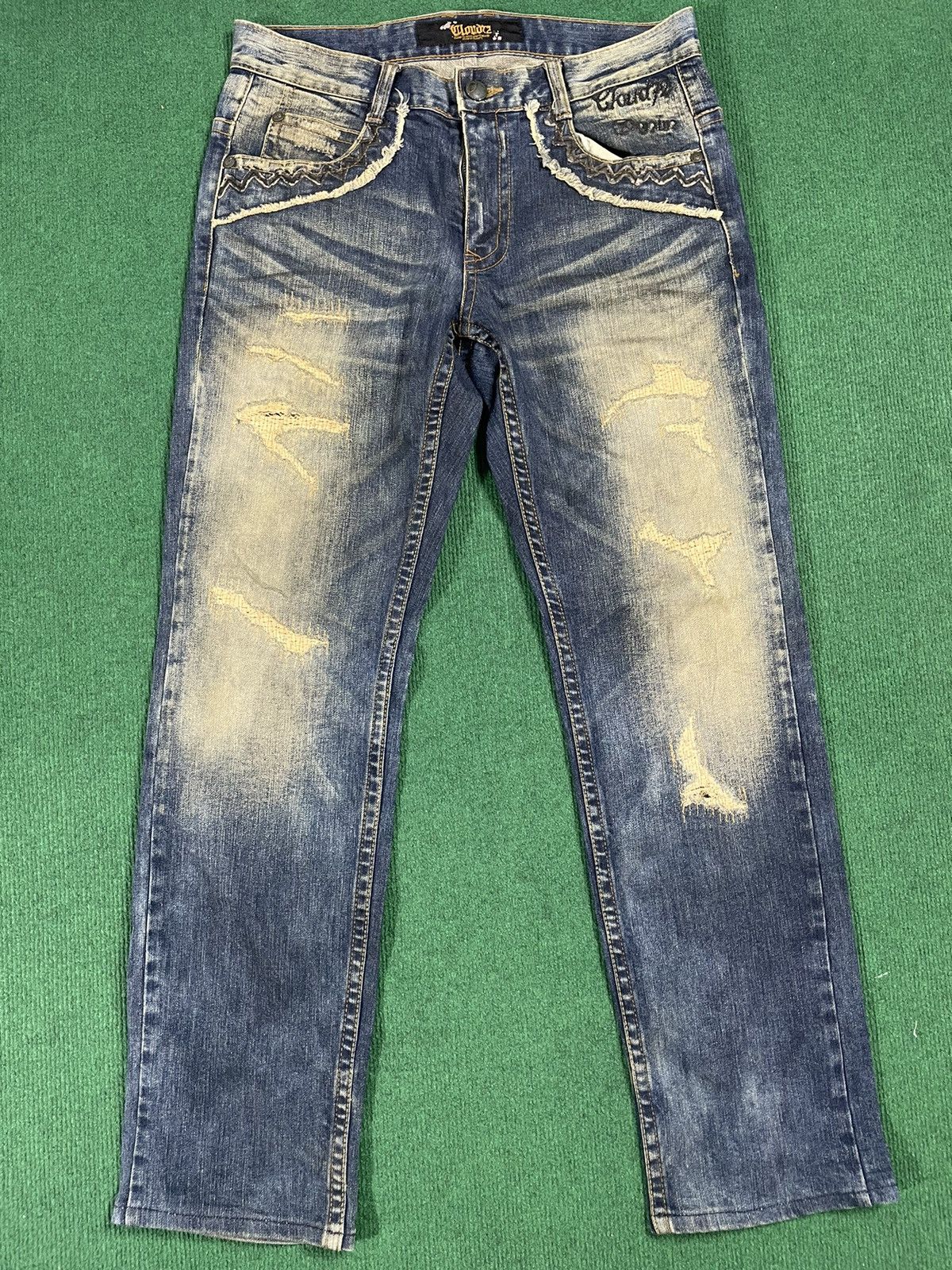 If Six Was Nine Distressed Cloud 72 Arts Jeans Size US 34 / EU 50 - 1 Thumbnail