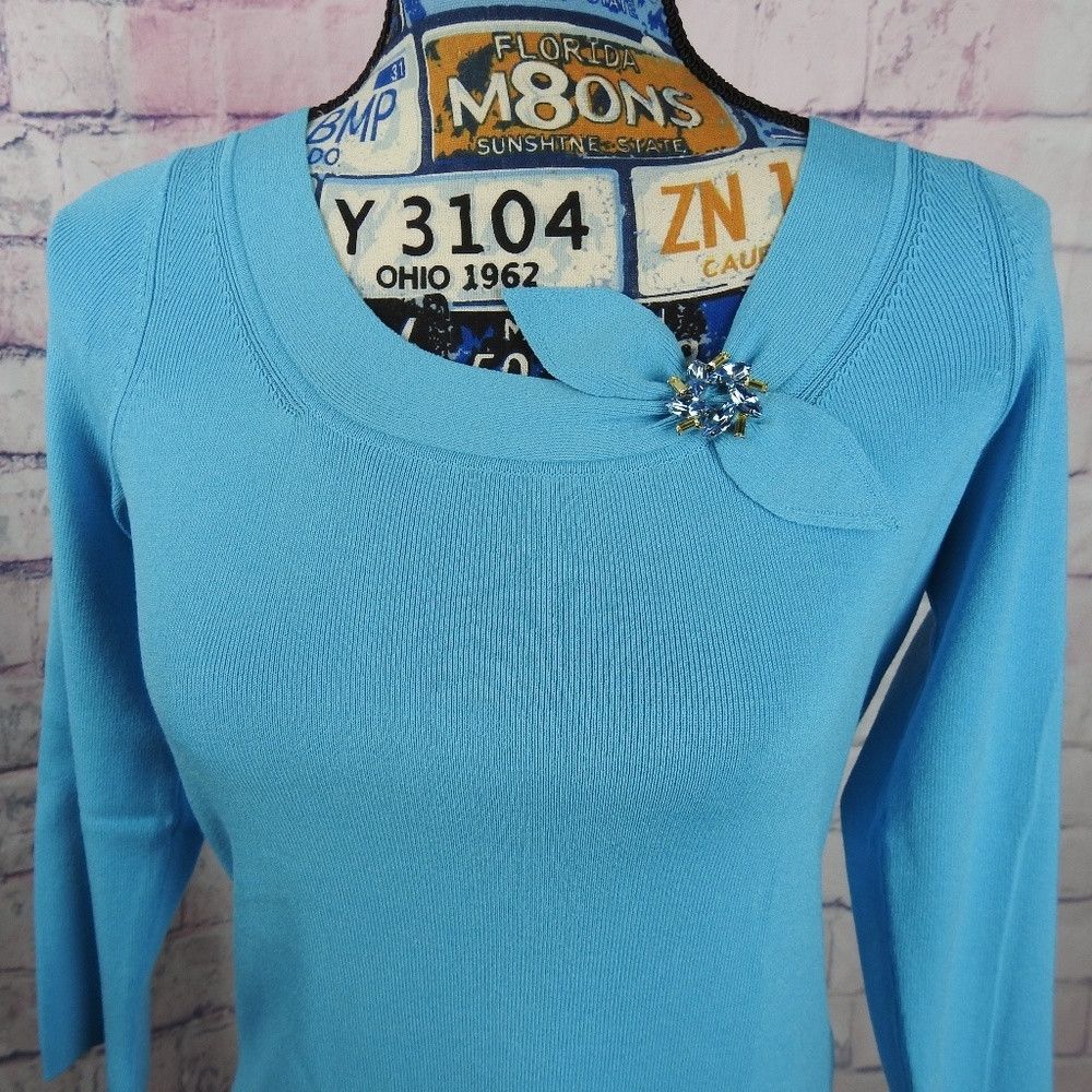 Other Sigrid Olsen Blue Long Sleeve Top Small Size XS / US 0-2 / IT 36-38 - 2 Thumbnail