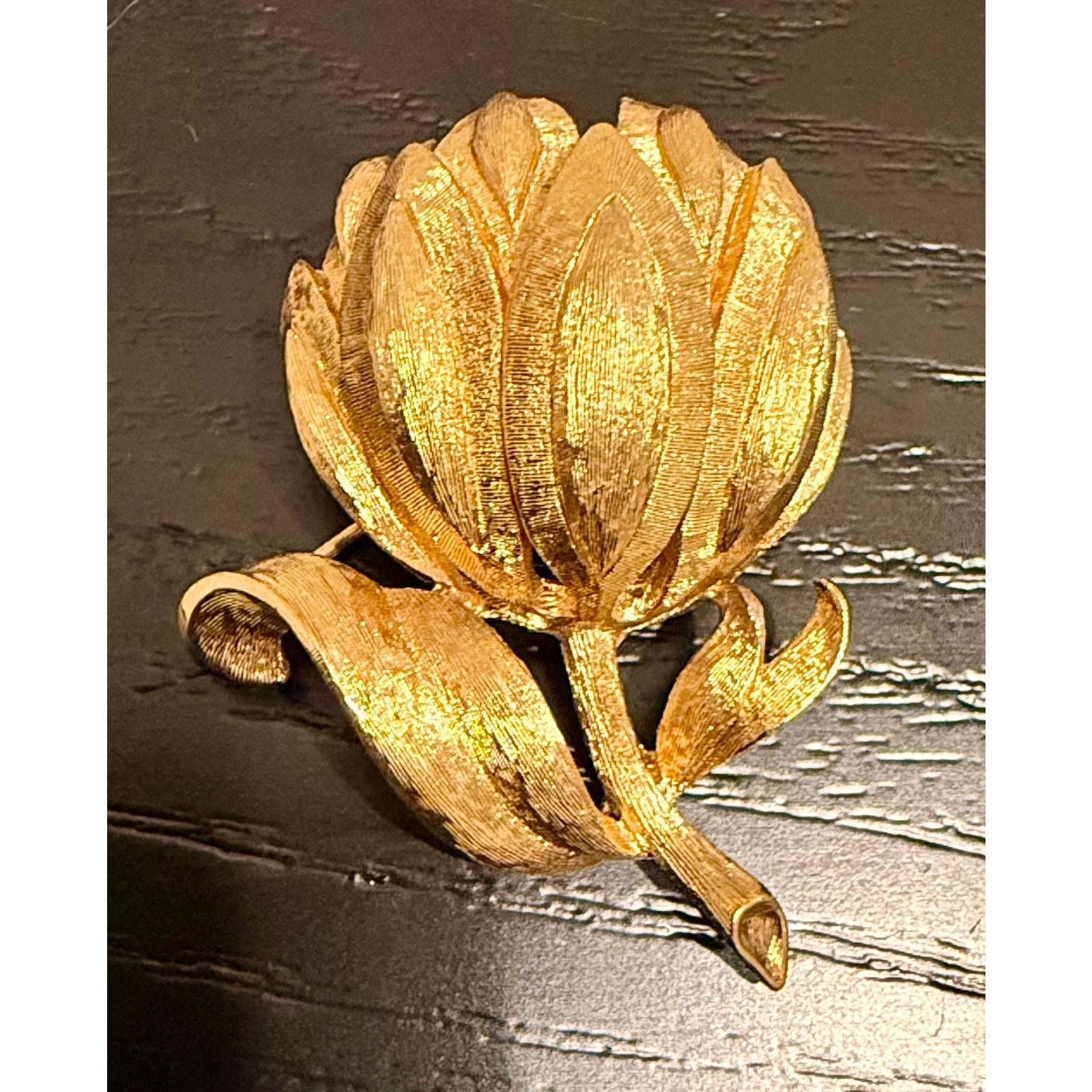 Monet Vintage Signed Monet Gold Tone Tulip Flower Brooch Size ONE SIZE - 1 Thumbnail