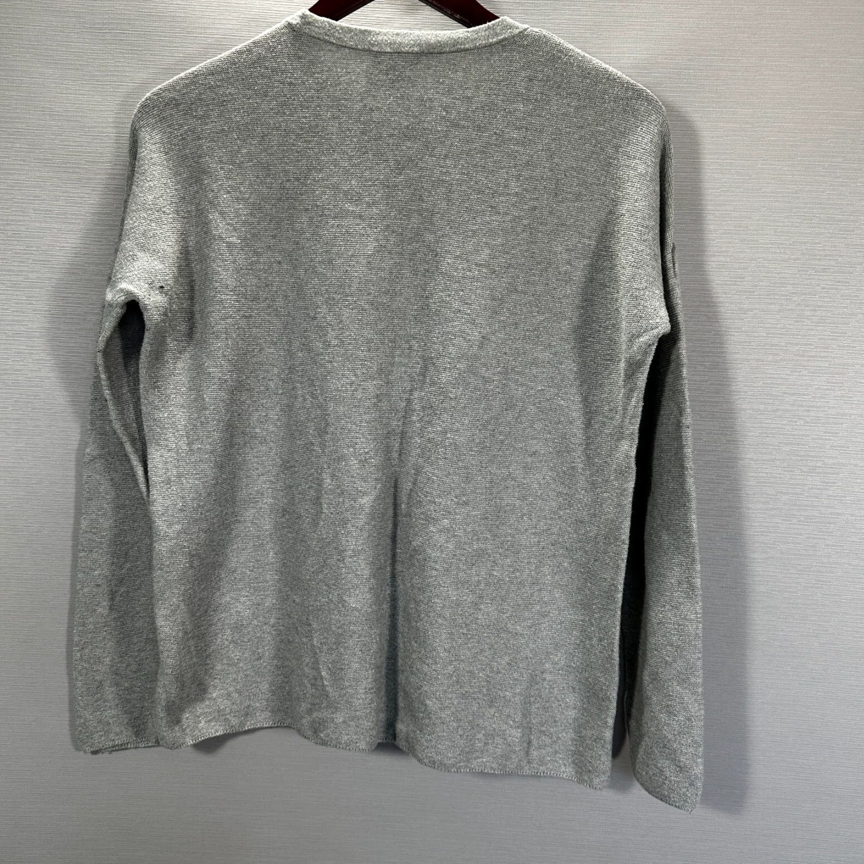 J. Jill J Jill Sweatshirt Womens XS Gray Cotton Knit Pullover Split Hem Sweater Size XS / US 0-2 / IT 36-38 - 6 Thumbnail