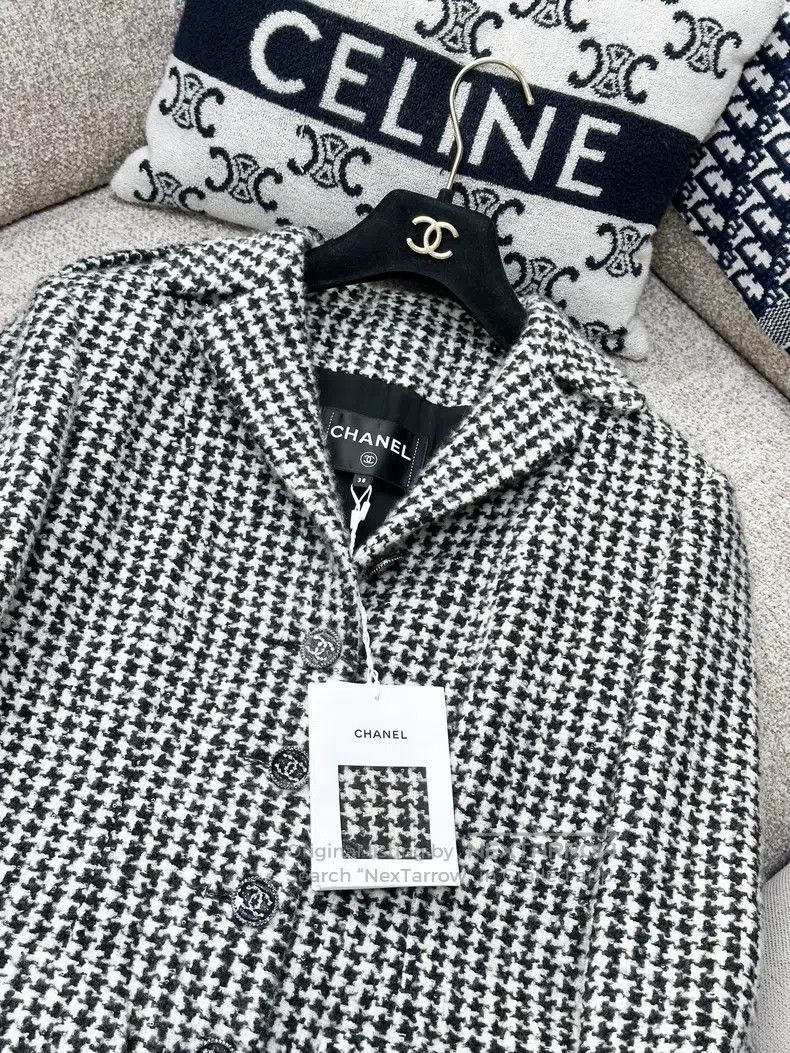 Chanel Chanel Two-pocket tweed coat with a thousand-bird check Size XS / US 0-2 / IT 36-38 - 3 Thumbnail