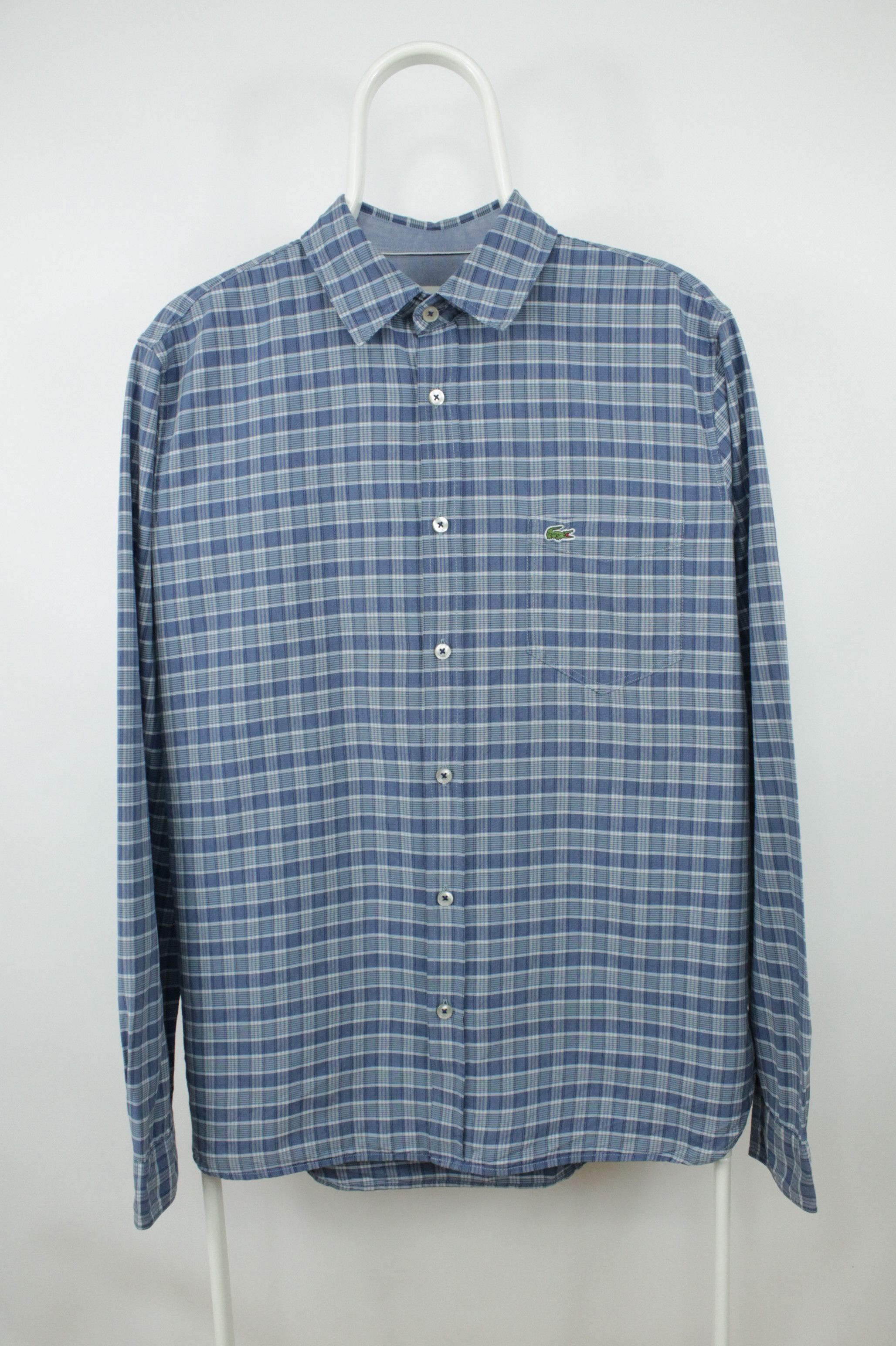Lacoste Lacoste Regular Fit Checkered Blue Casual Shirt Mens Size US M / EU 48-50 / 2 - 1 Thumbnail