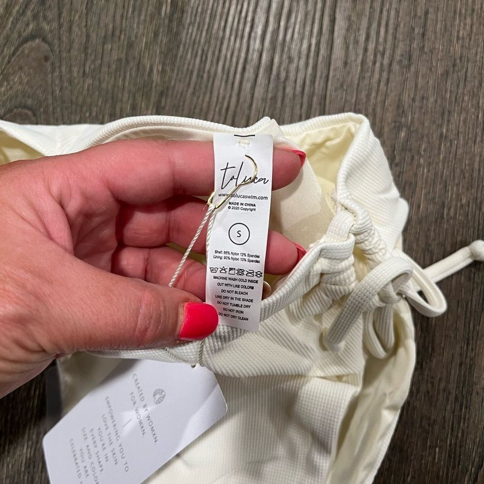 Vintage NWT Toluca Luna Midi Bikini Bottom Ivory Micro Waffle Size S Size ONE SIZE - 5 Thumbnail
