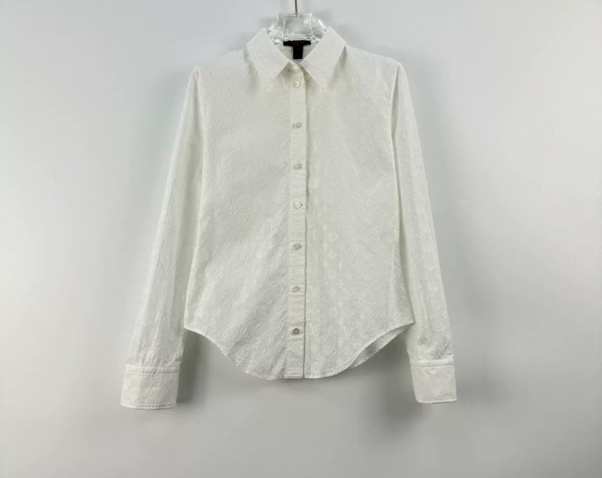 Louis Vuitton Louis Vuitton White shirt with classic logo shirt Size US S / EU 44-46 / 1 - 3 Thumbnail