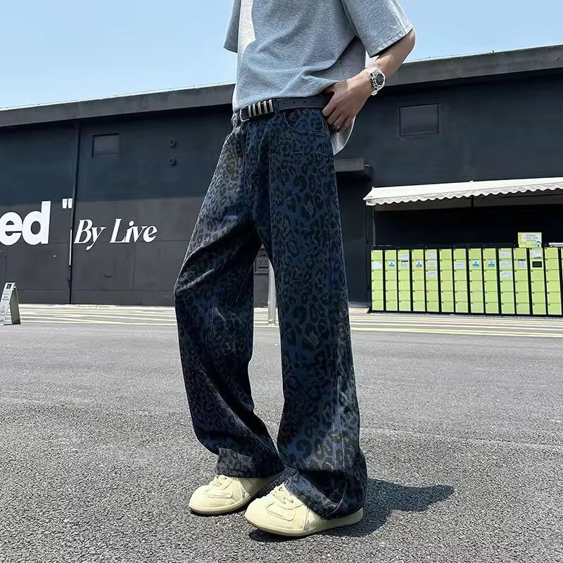 Other iDark Blue Leopard Print Denim Jeans Y2K Skater Size US 30 / EU 46 - 5 Thumbnail