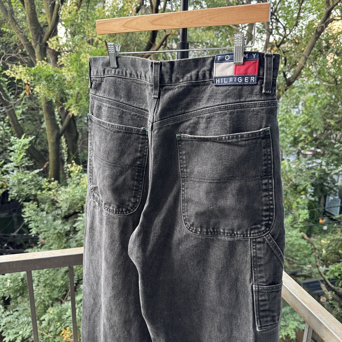 Vintage 90s Y2K Tommy Jeans Baggy Wide Carpenter ERD Skater Grunge Size US 33 - 9 Thumbnail