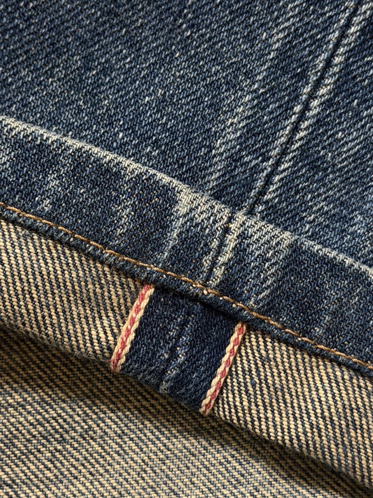 Edwin Vintage 90s Edwin 505 Selvedge Faded Distress Wide Leg Baggy Size US 28 / EU 44 - 7 Thumbnail