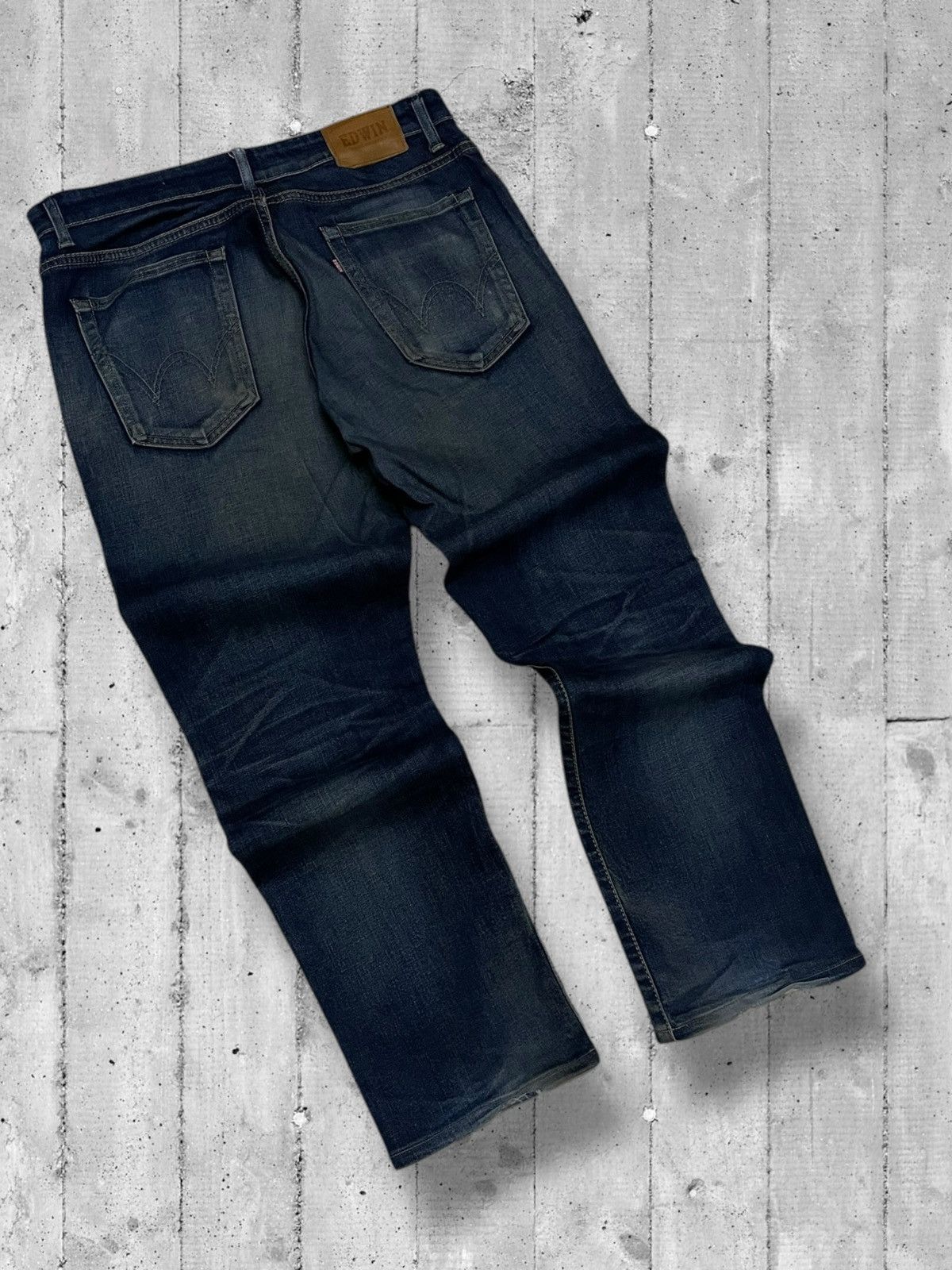 Designer × Edwin × Vintage Vintage 1990s Japan Designer Edwin Distressed Dirt Denim Size US 32 / EU 48 - 9 Thumbnail