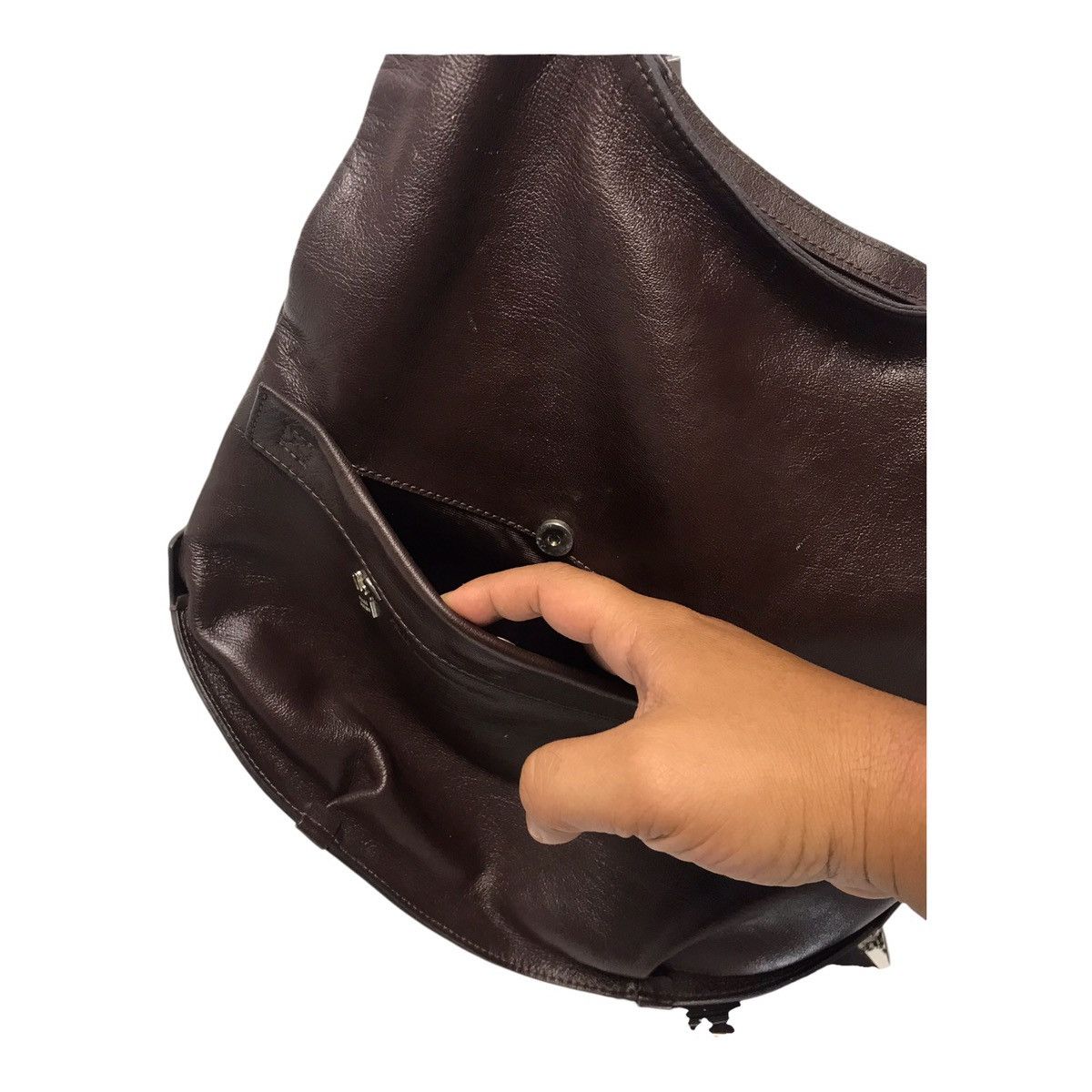 Japanese Brand Pelle Dark Brown Leather Bag-pack Size ONE SIZE - 7 Thumbnail