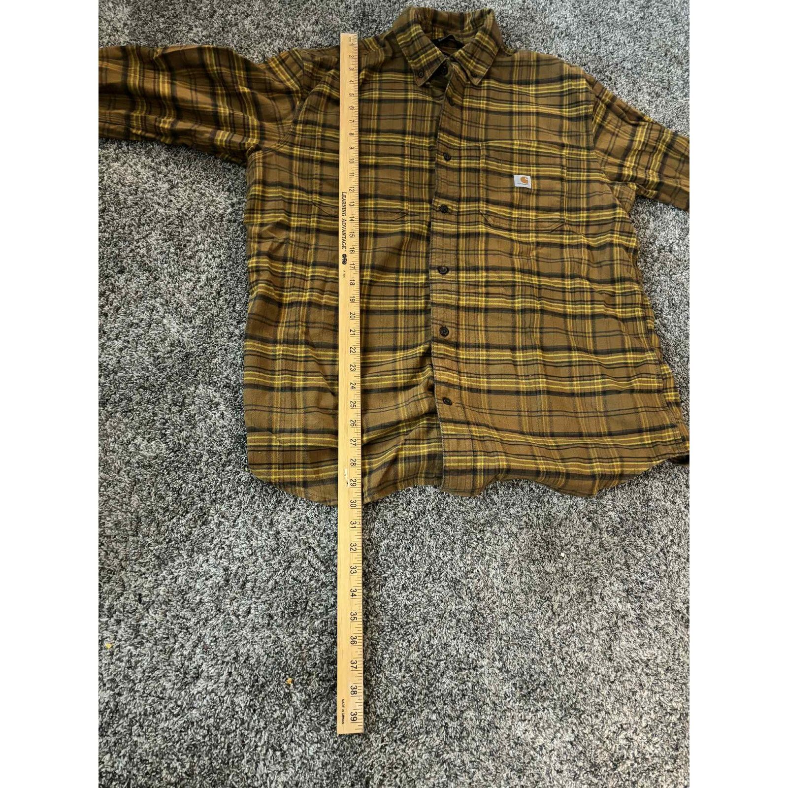 Carhartt Carhartt Rugged Flex Midweight Flannel Plaid Shirt Yellow L Size US L / EU 52-54 / 3 - 9 Thumbnail