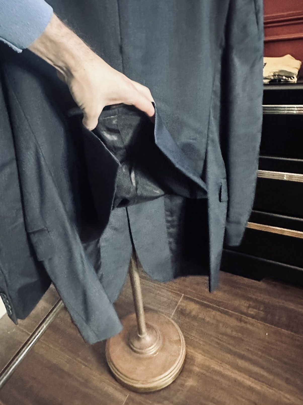 Burberry Navy blue herringbone striped wool MiUSA jacket Size 38R - 9 Thumbnail