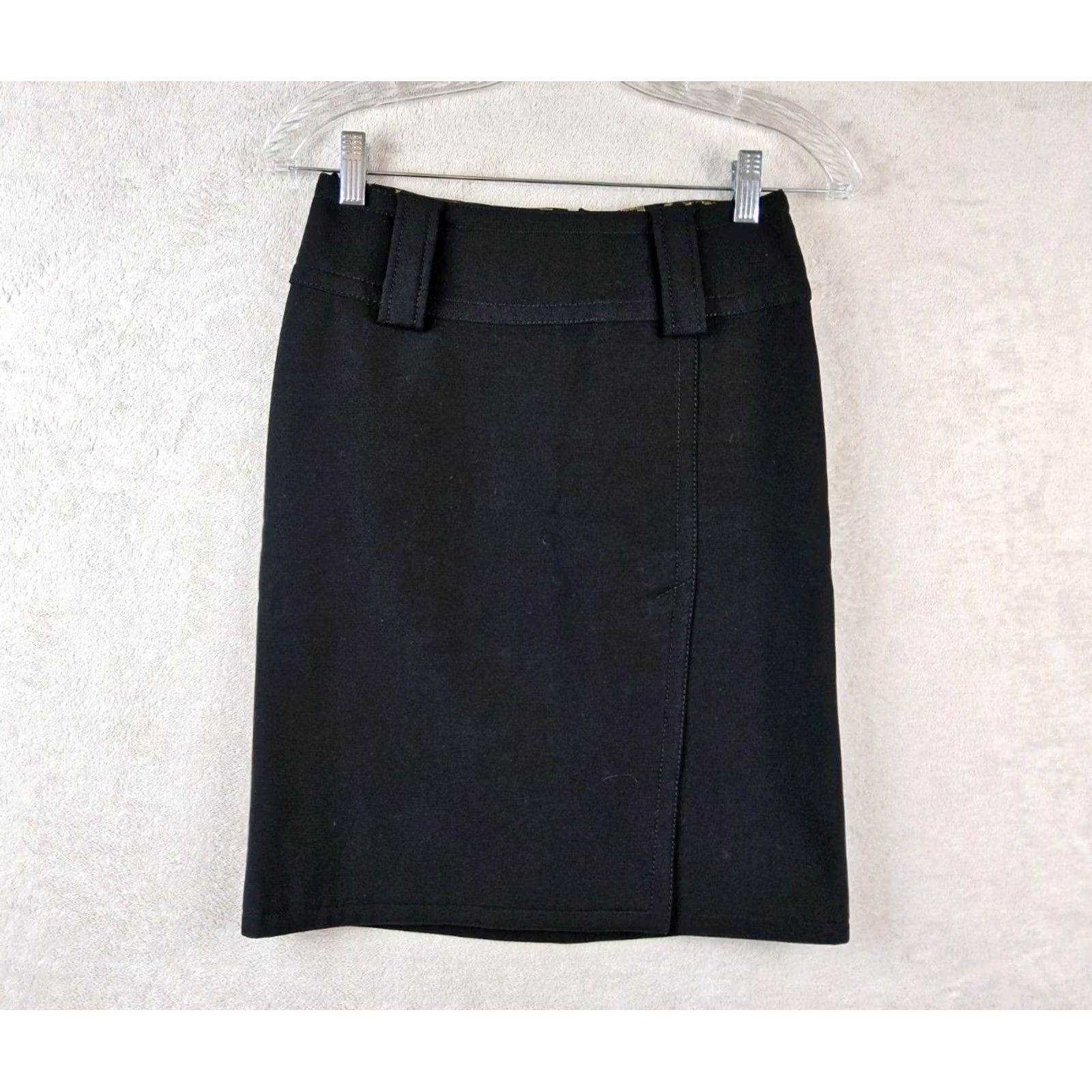 Dolce & Gabbana VINTAGE Dolce&Gabbana Skirt 38 Wool Lined Knee Length Black Rhinestone Pencil Women Size 26" / US 2 / IT 38 - 2 Thumbnail